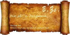 Burján Zsigmond névjegykártya